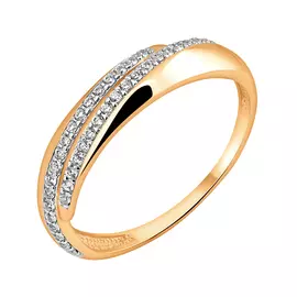 Кольцо из красного золота с фианитами 11-1538-11-01