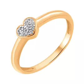 Кольцо из красного золота с фианитами 11-1556-11-01