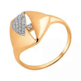 Кольцо из красного золота с фианитами 11-1561-11-01