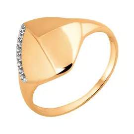 Кольцо из красного золота с фианитами 11-1563-11-01