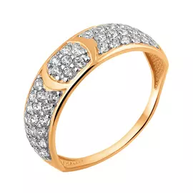 Кольцо из красного золота с фианитами 11-1581-11-01