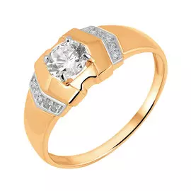 Кольцо из красного золота с фианитами 11-1647-11-01