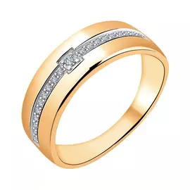 Кольцо из красного золота с фианитами 11-1713-11-01