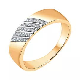 Кольцо из красного золота с фианитами 11-1722-11-01