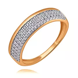 Кольцо из красного золота с фианитами 11-1940-11-01