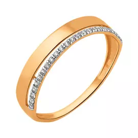 Кольцо из красного золота с фианитами 11-1944-11-01