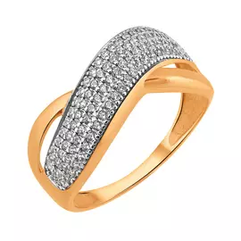 Кольцо из красного золота с фианитами 11-1950-11-01