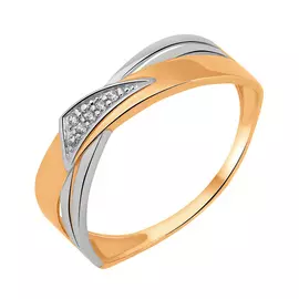 Кольцо из красного золота с фианитами 11-1980-10-01