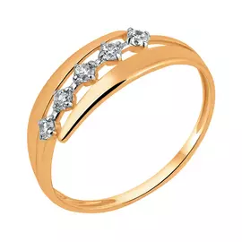 Кольцо из красного золота с фианитами 11-1987-11-01