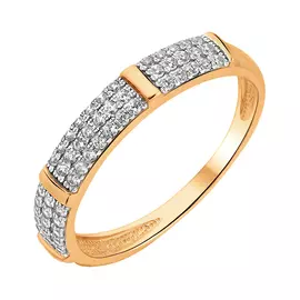 Кольцо из красного золота с фианитами 11-2040ш-11-01