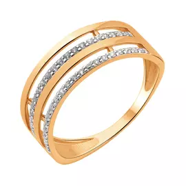 Кольцо из красного золота с фианитами 11-2053ш-11-01