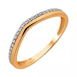 Кольцо из красного золота с фианитами 11-2056ш-11-01