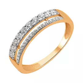 Кольцо из красного золота с фианитами 11-2057ш-11-01