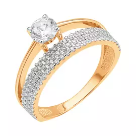 Кольцо из красного золота с фианитами 11-2277-11-01