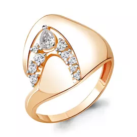 Кольцо из красного золота с фианитами 64776А.1