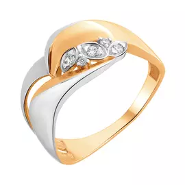 Кольцо из красного золота с фианитами 64852