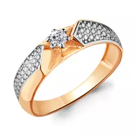 Кольцо из красного золота с фианитами 68300.1