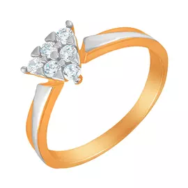 Кольцо из красного золота с фианитами 68689А.1