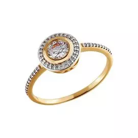 Кольцо из красного золота с фианитами 81010124