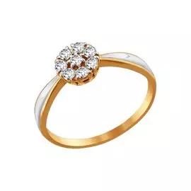 Кольцо из красного золота с фианитами 81010181