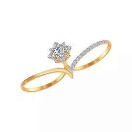 Кольцо из красного золота с фианитами 81010232