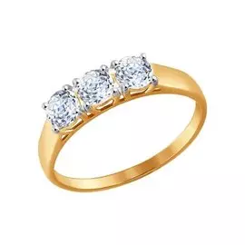 Кольцо из красного золота с фианитами 81010279