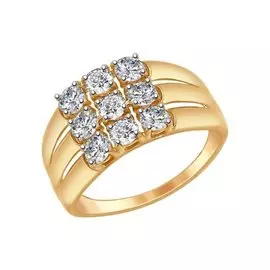 Кольцо из красного золота с фианитами 81010289