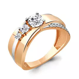 Кольцо из красного золота с фианитами swarovski 64817А.1