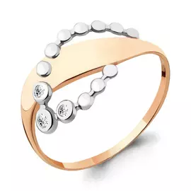 Кольцо из красного золота с фианитами swarovski 64996.1