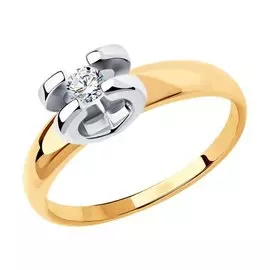 Кольцо из красного золота с фианитом 018399