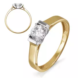 Кольцо из красного золота с фианитом 114489