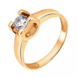 Кольцо из красного золота с фианитом 11-0061-11-01