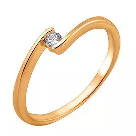 Кольцо из красного золота с фианитом 11-0101-11-01