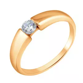 Кольцо из красного золота с фианитом 11-0591-11-01