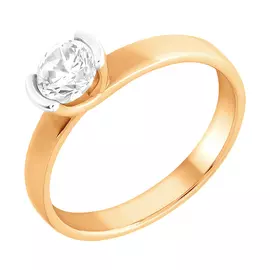 Кольцо из красного золота с фианитом 11-0615-11-01