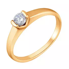 Кольцо из красного золота с фианитом 11-0617-11-01