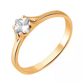 Кольцо из красного золота с фианитом 11-0623-11-01