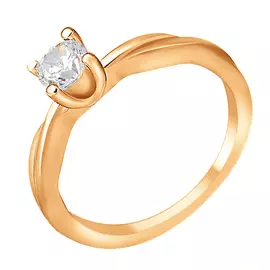 Кольцо из красного золота с фианитом 11-0642-11-01