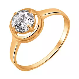 Кольцо из красного золота с фианитом 11-0829-11-01