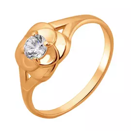 Кольцо из красного золота с фианитом 11-1071-11-01