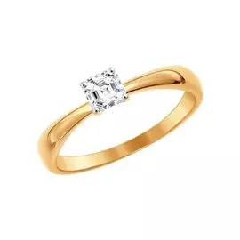 Кольцо из красного золота с фианитом 81010233