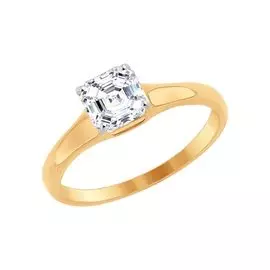 Кольцо из красного золота с фианитом 81010270