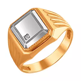 Кольцо из красного золота с фианитом П-339