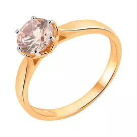 Кольцо из красного золота с фианитом swarovski 11-1884-11-61