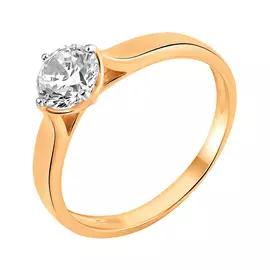 Кольцо из красного золота с фианитом swarovski 11-1885-11-01