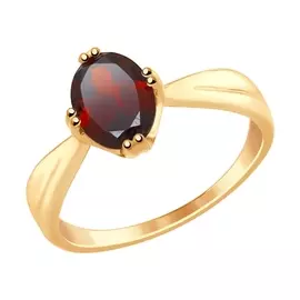 Кольцо из красного золота с гранатом 715010