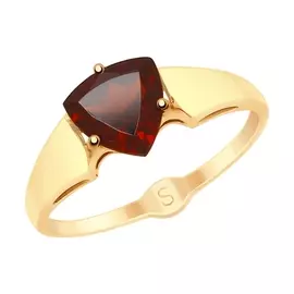 Кольцо из красного золота с гранатом 715226