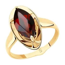 Кольцо из красного золота с гранатом 715530