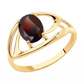 Кольцо из красного золота с гранатом 715954