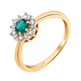 Кольцо из красного золота с изумрудом 11-9524-11-04